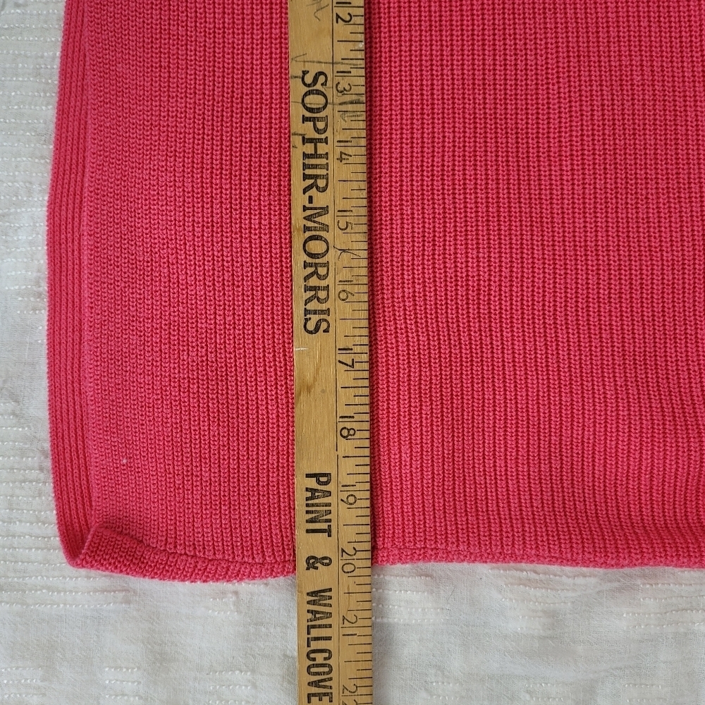 Tommy Bahama boatneck long sleeve ribbed cotton blend hot pink sweater beach PS - Picture 7 of 10